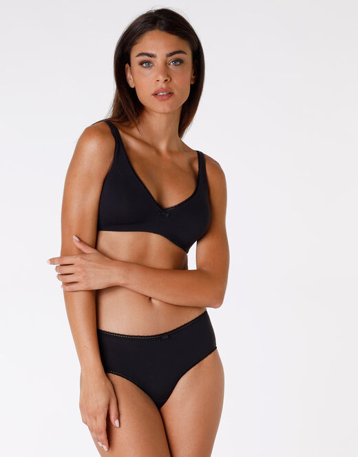 Lovable Reggiseno Senza Ferretto, My Bio Comfort, In Cotone Biologico Certificato, Nero