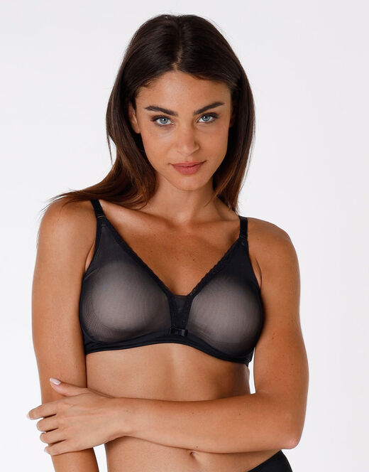 Lovable Reggiseno Senza Ferretto Tonic Lift In Pizzo E Tulle, Nero