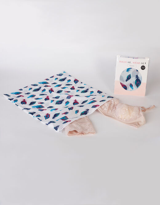 Lovable Sacchettino Lavabiancheria 45x50 cm in poliestere, fantasia piume di pavone