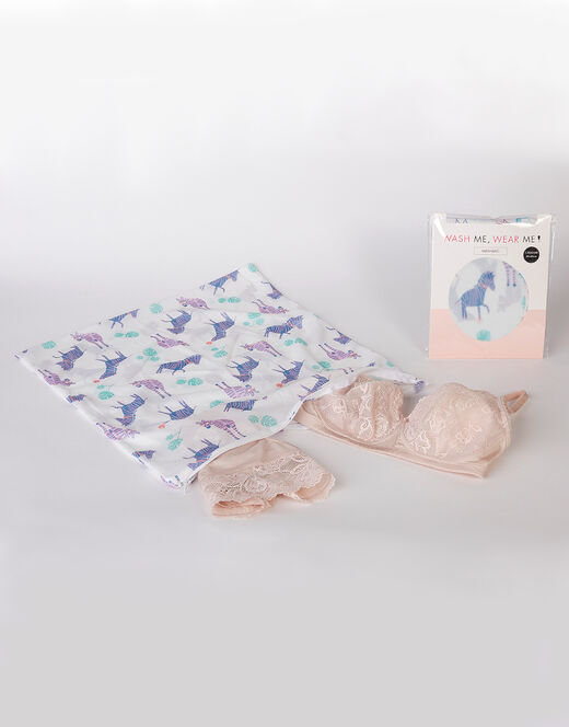 Lovable Sacchettino Lavabiancheria 45x50 cm in poliestere, fantasia con zebre