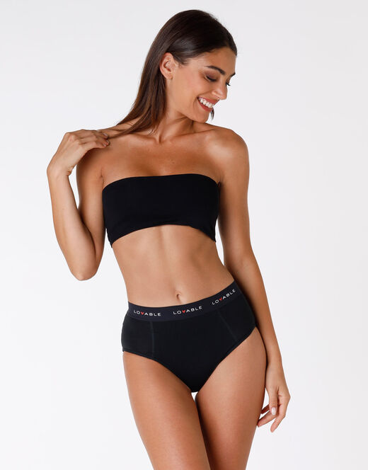 Lovable Slip Alto Da Ciclo Lavabile Flusso Abbondante In Cotone Biologico Certificato, Nero