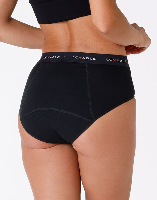 Lovable Slip Alto Da Ciclo Lavabile Flusso Medio In Cotone Biologico Certificato, Nero