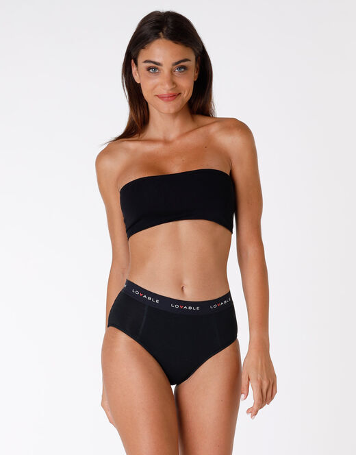 Lovable Slip Alto Da Ciclo Lavabile Flusso Medio In Cotone Biologico Certificato, Nero