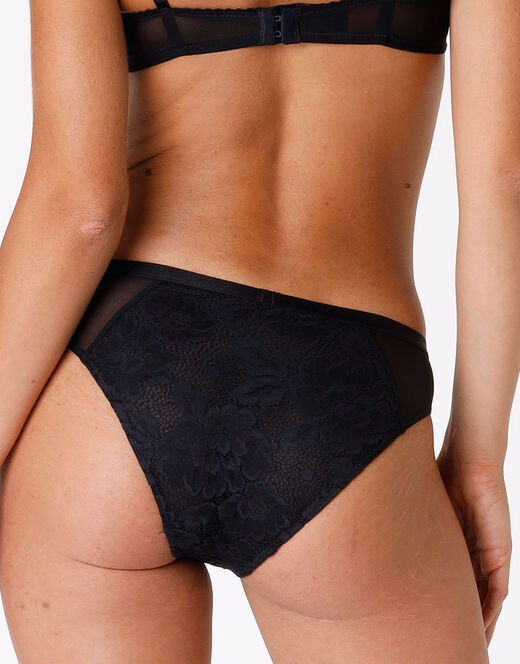 Lovable Slip Anniversary Lace In Pizzo Riciclato E Tulle, Nero