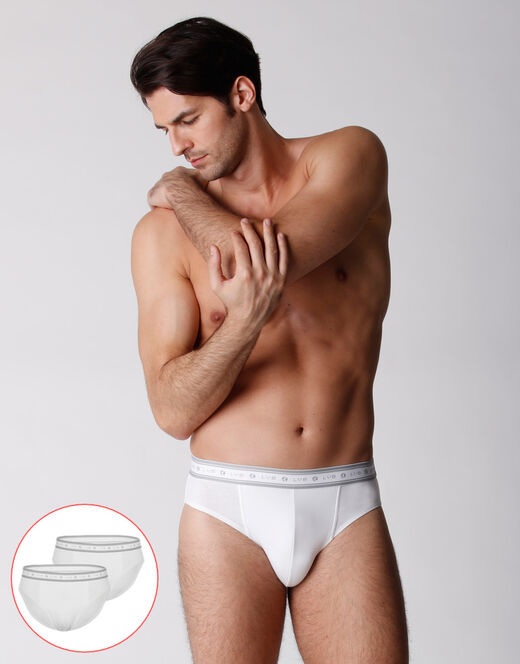 Lovable Slip bipack uomo in cotone biologico, bianco