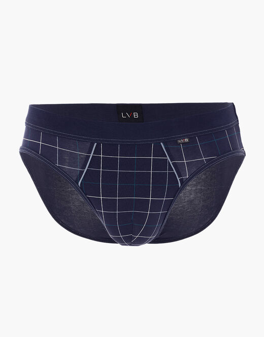 Lovable Slip Casual Stretch Cotton In Cotone Elasticizzato, Blu Navy Con Stampa A Quadri