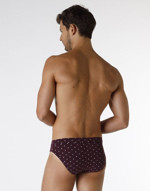 Lovable Slip Classic Cotton Modal, Bordeaux Con Stampa Geometrica