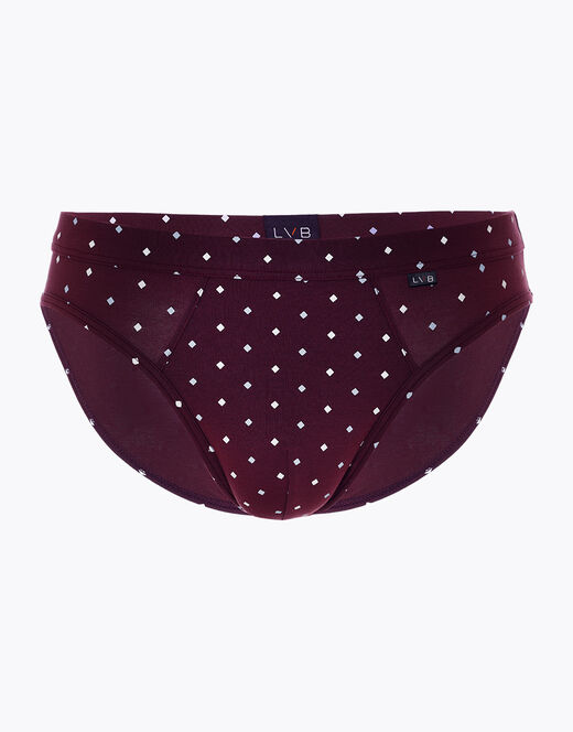Lovable Slip Classic Cotton Modal, Bordeaux Con Stampa Geometrica