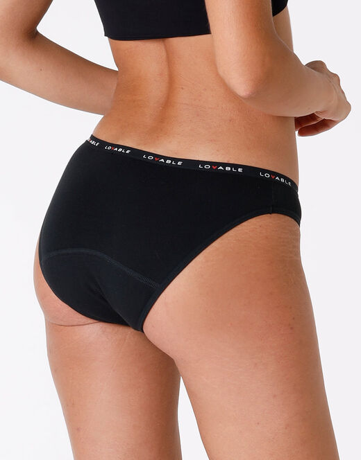 Lovable Slip Da Ciclo Lavabile Flusso Medio In Cotone Biologico Certificato, Nero