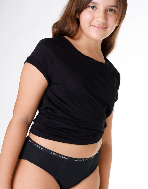 Lovable Slip Da Ciclo Per Adolescenti MY FIRST PERIOD PANTIES, Flusso Medio, Nero