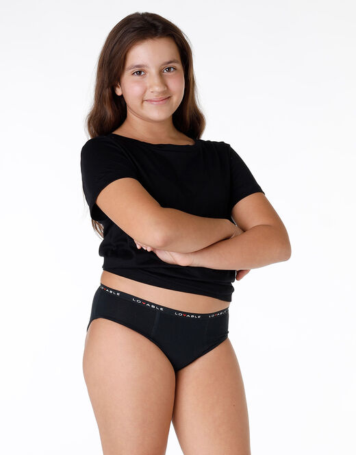 Lovable Slip da Ciclo per Adolescenti MY FIRST PERIOD PANTIES, flusso Medio, Nero