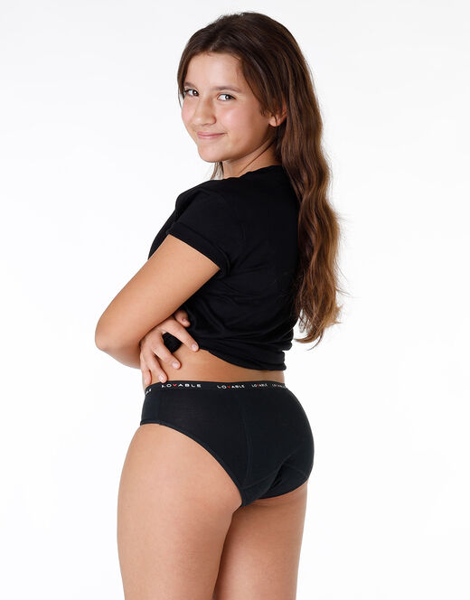 Lovable Slip da Ciclo per Adolescenti MY FIRST PERIOD PANTIES, flusso Abbondante, Nero