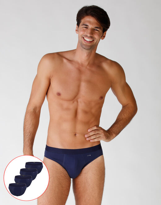 Lovable Slip in cotone elasticizzato, confezione x4 blu