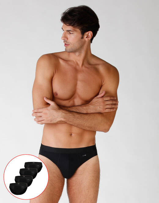 Lovable Slip in cotone elasticizzato, confezione x4 nero