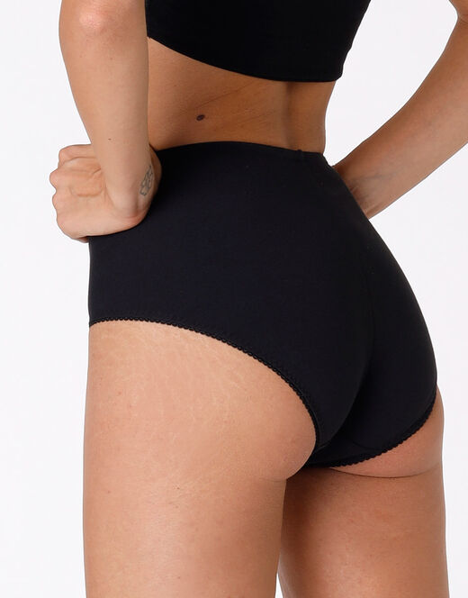 Lovable Slip Maxi Contenitivo Lovely Charme, Nero In Cotone Elasticizzato Con Pizzo