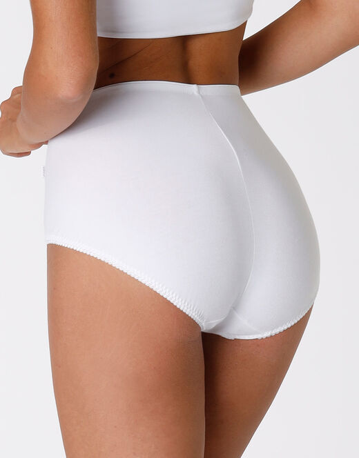 Lovable Slip Maxi Lovely Charme, Bianco In Cotone Elasticizzato Con Pizzo