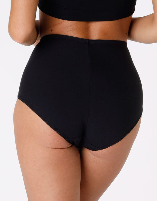 Lovable Slip Maxi Lovely Charme, Nero In Cotone Elasticizzato Con Pizzo