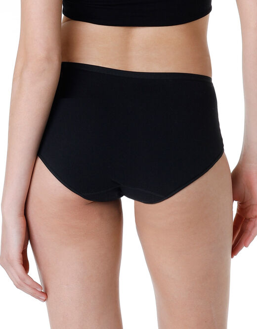 Lovable Slip Midi Assorbente Lavabile In Cotone Elasticizzato, Nero