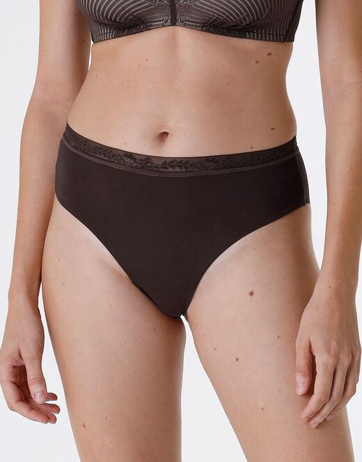 Lovable Slip midi Invisible Exclusive in microfibra, caffè