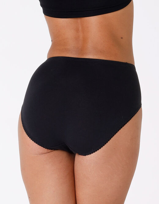 Lovable Slip Midi Lovely Charme Nero In Cotone Elasticizzato Con Pizzo