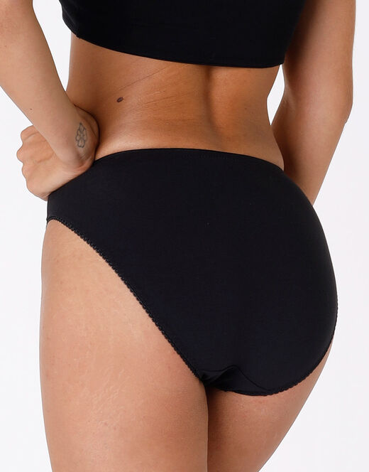 Lovable Slip Mini Sgambato Lovely Charme Nero In Cotone Elasticizzato Con Pizzo