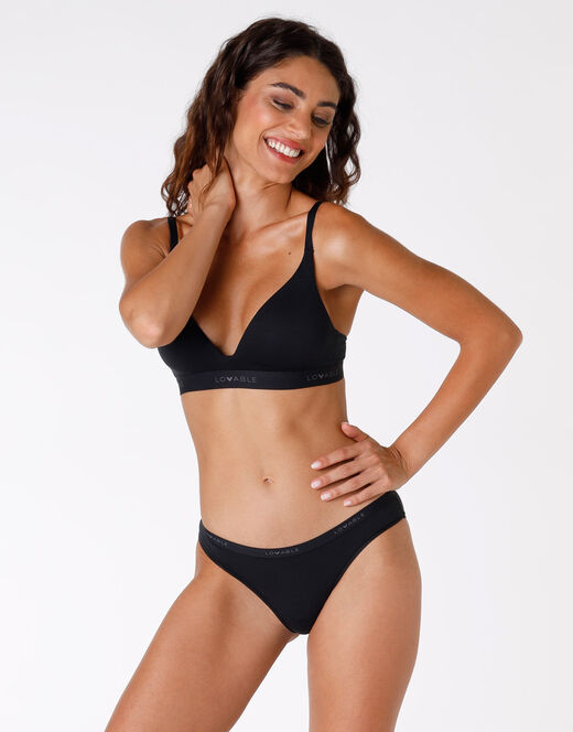 Lovable Slip Originals In Jersey Di Cotone Modal, Nero