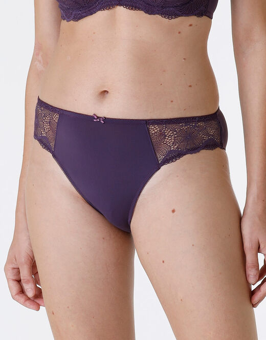 Lovable Slip Pretty Lace in pizzo e microfibra, tornado scuro