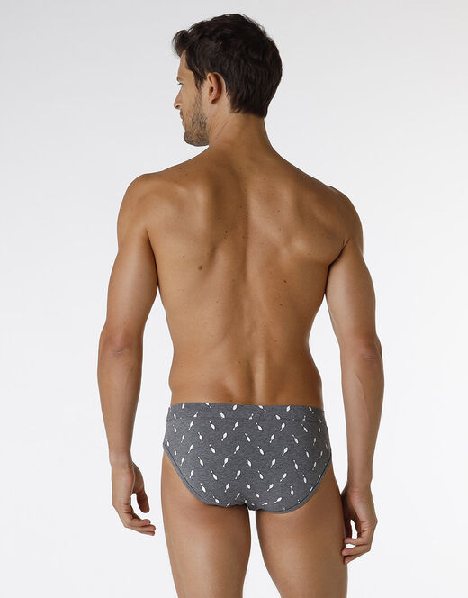 Lovable Slip Printed Stretch Cotton In Cotone Elasticizzato, Grigio Melange Stampato