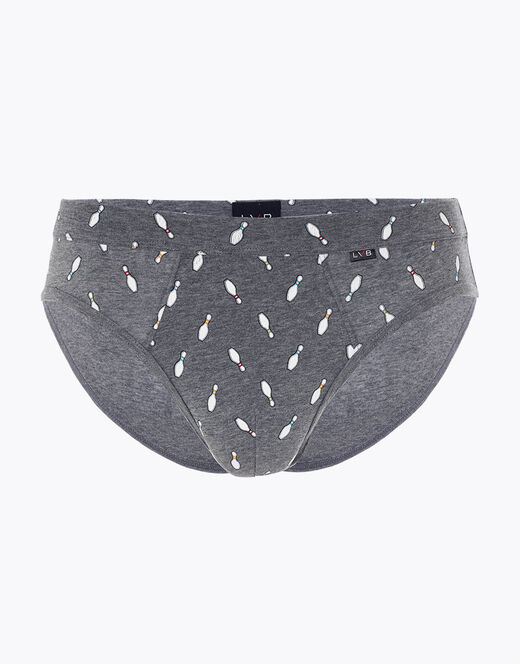 Lovable Slip Printed Stretch Cotton In Cotone Elasticizzato, Grigio Melange Stampato