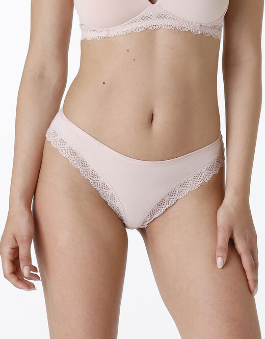 Lovable Slip Smooth Fancy in microfibra, pizzo e cotone, neutro