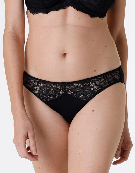 Lovable Slip Sophisticated Lace in pizzo e microfibra, nero