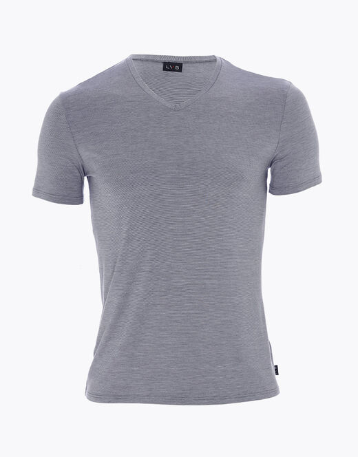 Lovable T-shirt Con Scollo A V Micromodal Fil A Fil, Grigio Melange