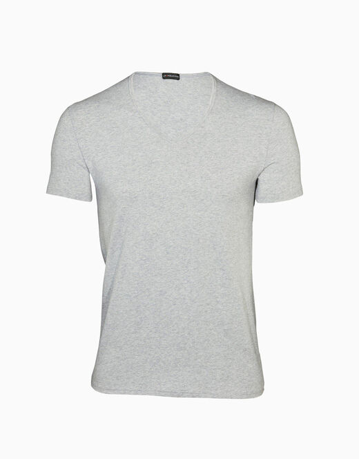 Lovable T-Shirt Cotton Stretch In Cotone Elasticizzato Scollo A V, Grigio Melange