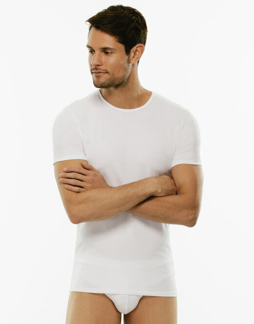 Lovable T-Shirt girocollo Cotton Stretch in cotone elasticizzato, bianco