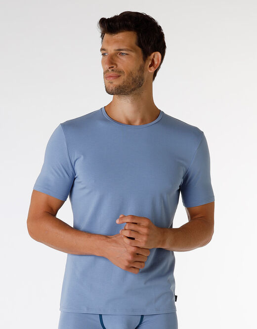 Lovable T-Shirt Girocollo In Cotone E Modal, Azzurro Polvere