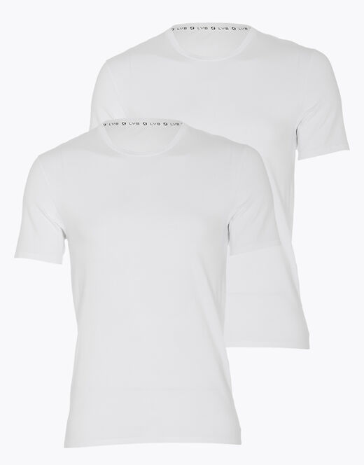 Lovable T-shirt Scollo A V Uomo In Cotone Biologico, Confezione X2 Bianco