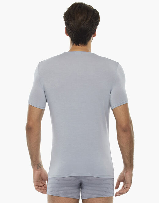 Lovable T-shirt Uomo Con Scollo A V In Micromodal, Grigio Chiaro