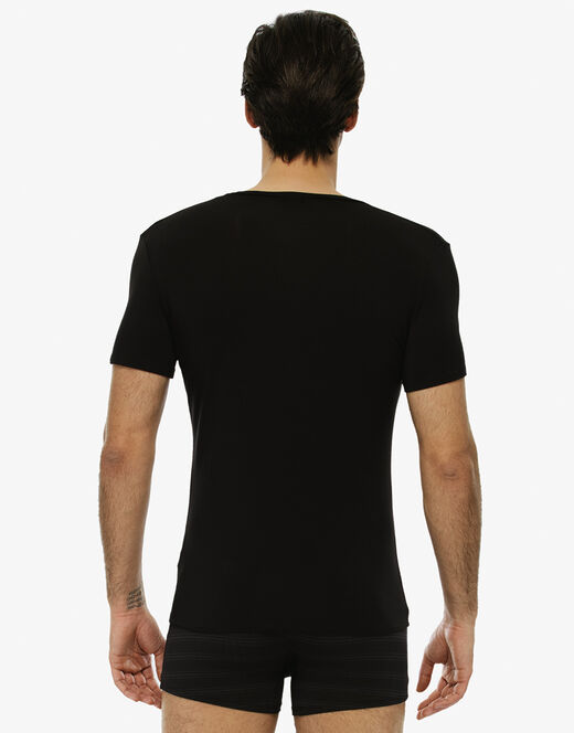 Lovable T-shirt Uomo Con Scollo A V In Micromodal, Nera