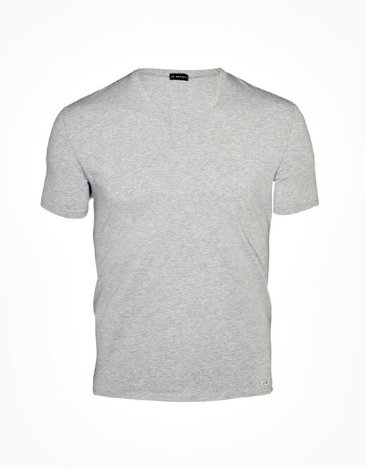 Lovable T-Shirt Uomo Con Scollo A V Profondo Supima Premium Cotton, Grigio Melange