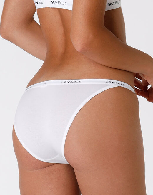 Lovable Tanga Originals In Jersey Di Cotone Modal, Bianco