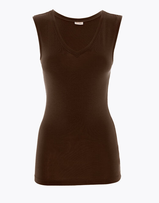 Lovable Top Smanicato Effetto Thermal Basic Soul, Caffè