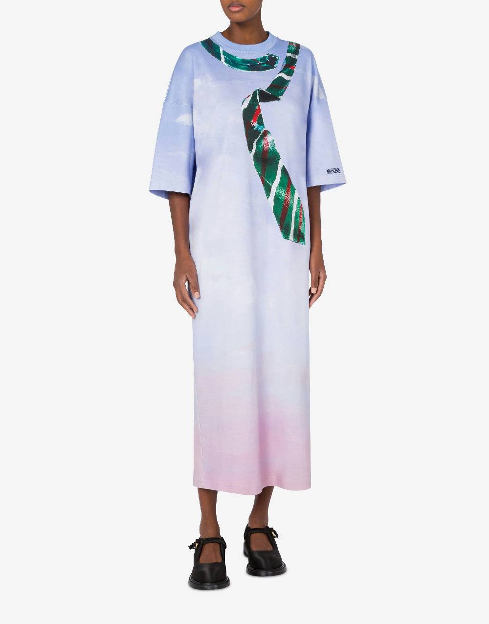 Love Moschino Abito In Interlock Di Cotone In The Cloud