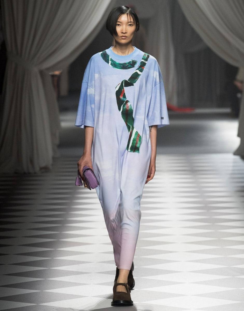 Love Moschino Abito In Interlock Di Cotone In The Cloud