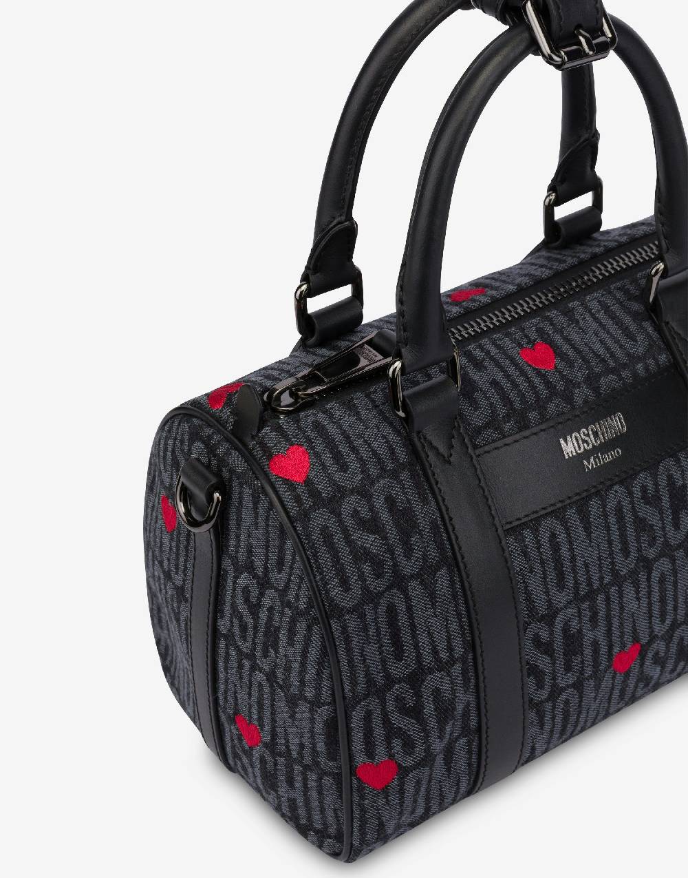 Love Moschino Borsa A Bauletto Con Cuori Allover Logo