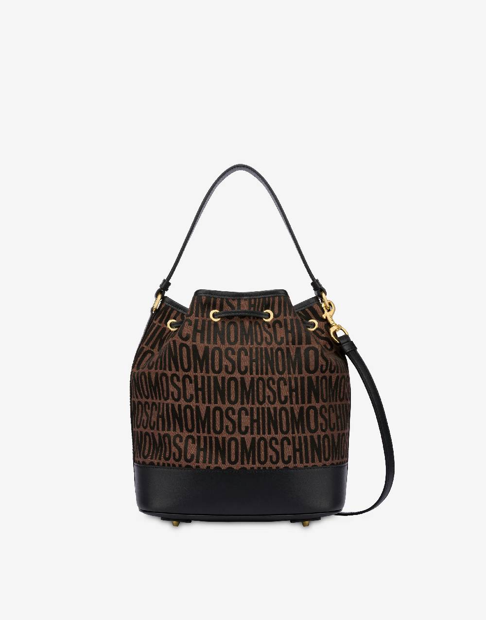 Love Moschino Borsa A Secchiello In Nylon Allover Logo