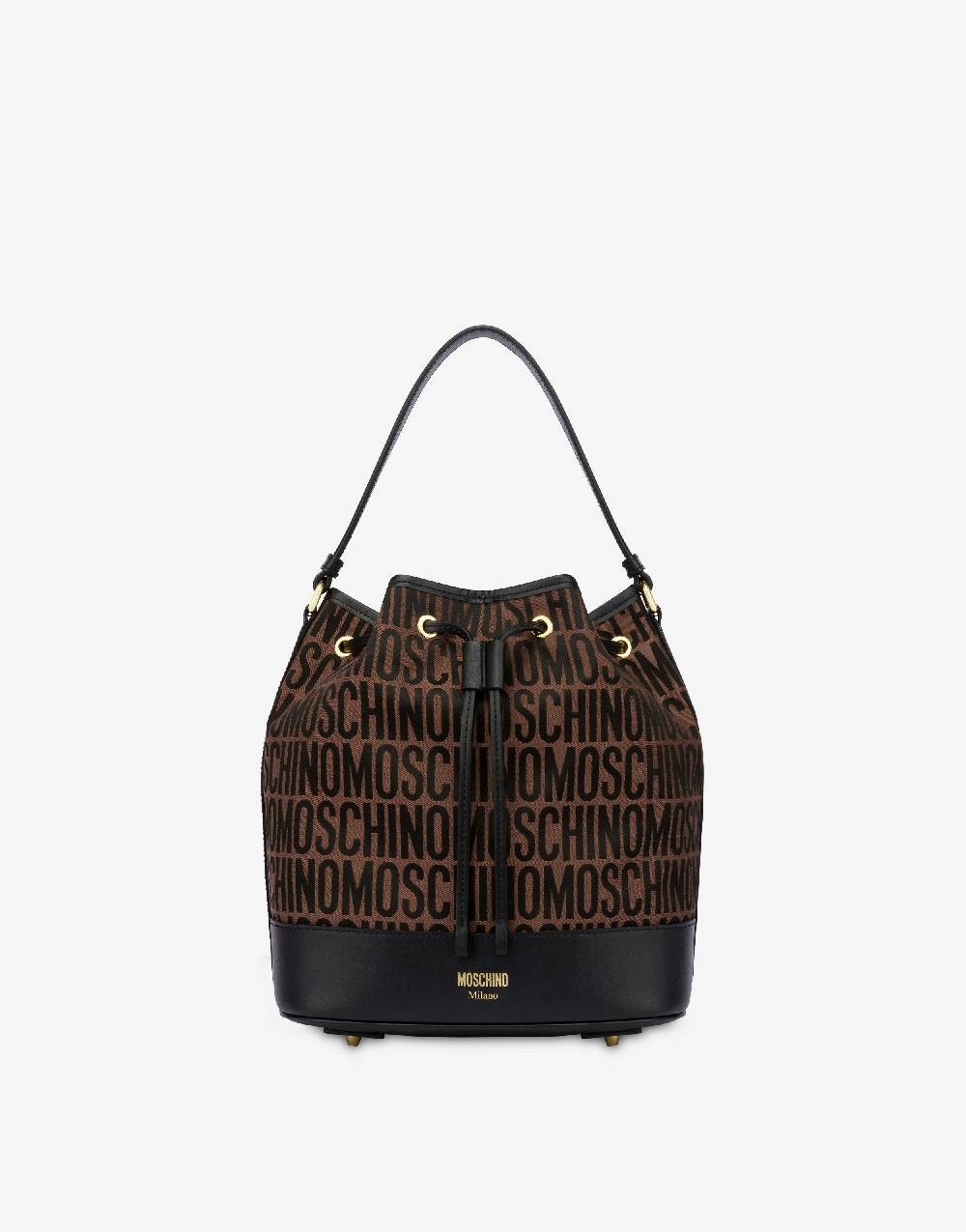 Love Moschino Borsa a secchiello in nylon Allover Logo