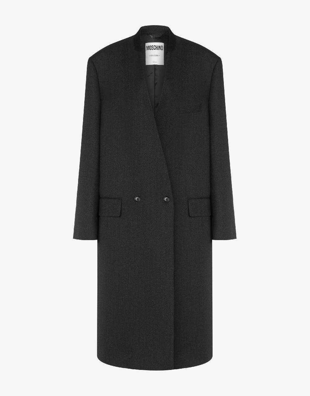 Love Moschino Cappotto in tela di lana tinto in filo