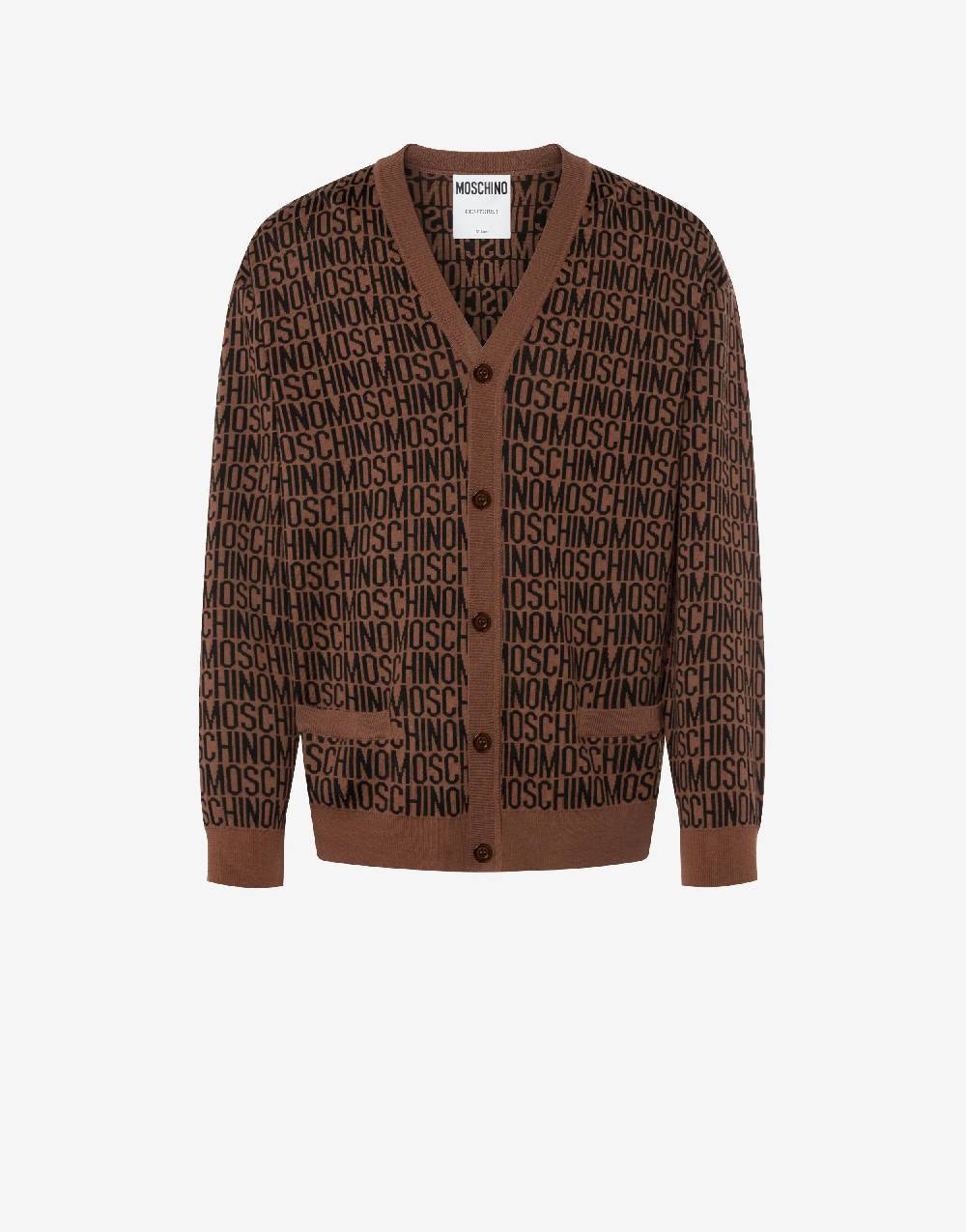 Love Moschino Cardigan in lana jacquard Allover Logo