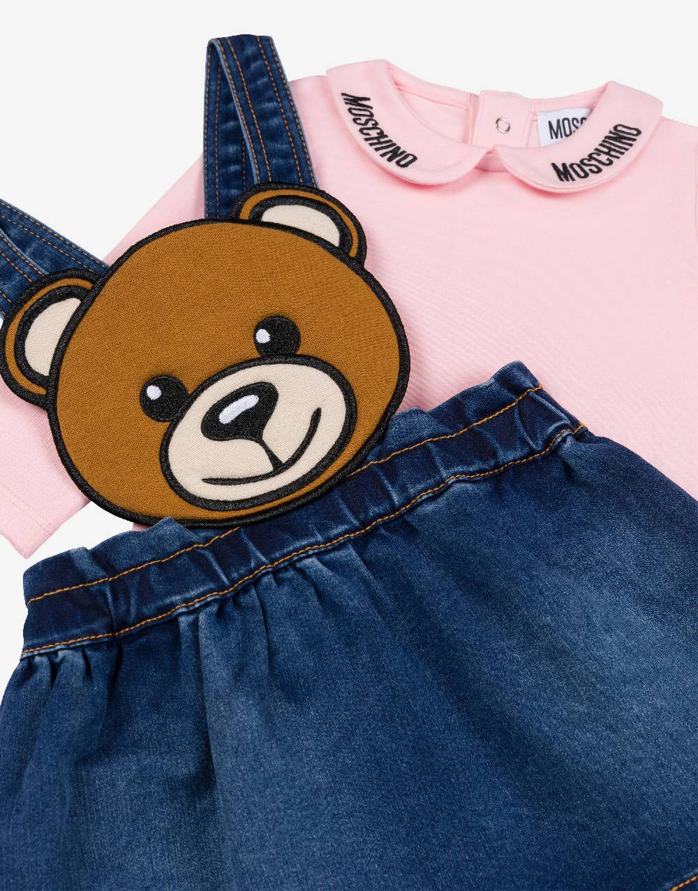 Love Moschino Completo Blusa E Gonna Salopette Moschino Teddy Bear