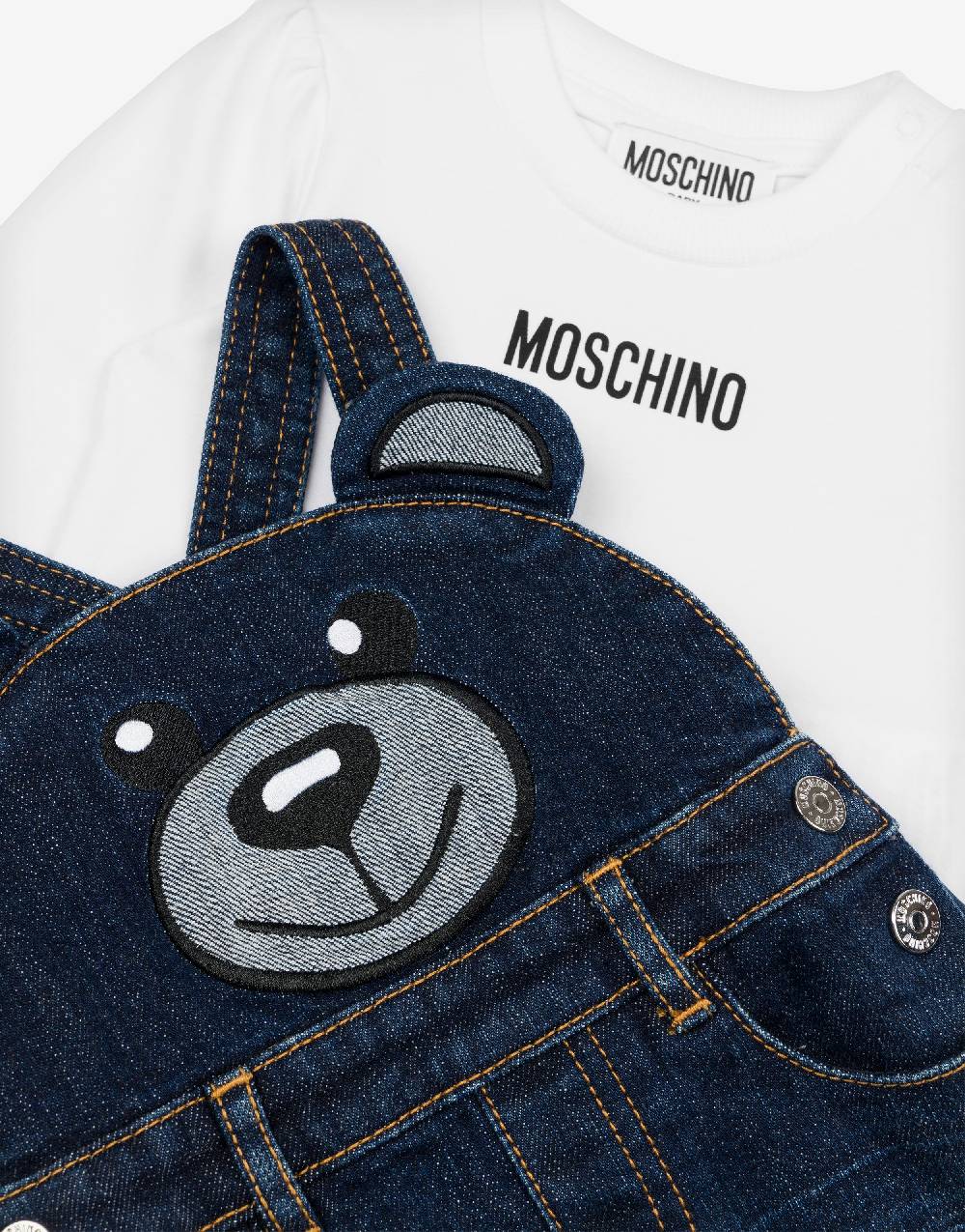 Love Moschino Completo T-shirt E Gonna Salopette Moschino Teddy Bear
